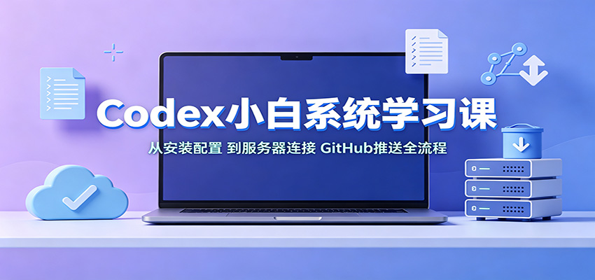 Codex小白系统学习课：小从安装配置，到服务器连接、GitHub推送全流程-源创文化