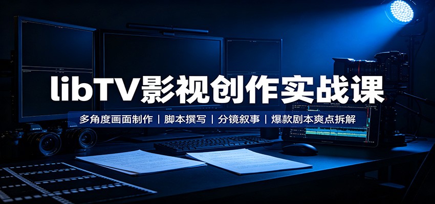 libTV影视创作实战课：多角度画面制作，脚本撰写，分镜叙事，爆款剧本爽点拆解-源创文化