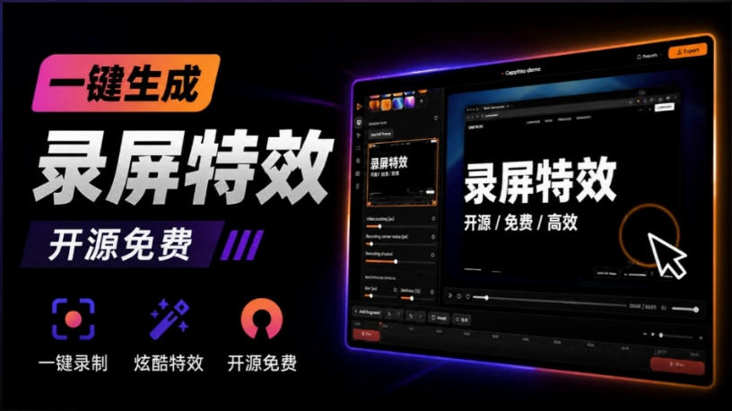 Windows录屏神器来了!一键添加自动缩放、光标润色与画面美化效果,轻松省下笔录屏软件费用Capptivo-源创文化