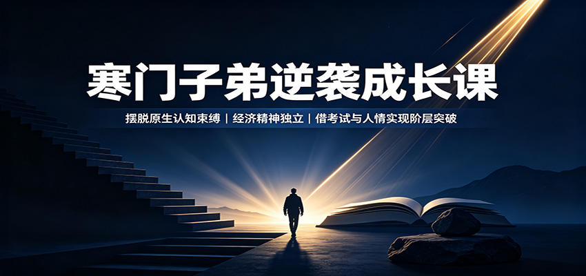 寒门子弟逆袭成长课：摆脱原生认知束缚，经济精神独立，借考试与人情实现阶层突破-源创文化