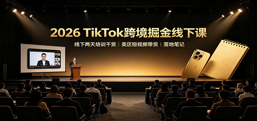 2026 TikTok跨境掘金线下课：线下两天培训干货，美区短视频带货落地笔记-源创文化