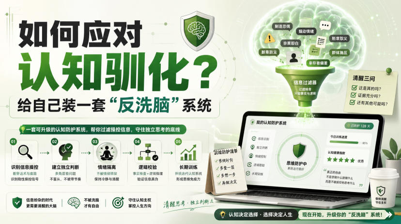付费文章:如何应对认知驯化?给自己装一套“反洗脑”系统-源创文化