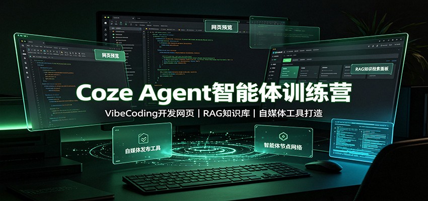 Coze Agent智能体训练营：VibeCoding开发网页，RAG知识库，自媒体工具打造-源创文化