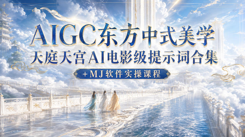 AIGC东方中式美学天庭天宫AI电影级提示词合集+MJ软件实操课程-源创文化