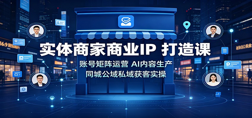 实体商家商业IP打造课：账号矩阵运营，AI内容生产，同城公域私域获客实操-源创文化