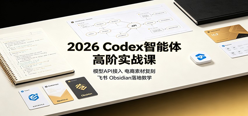 2026 Codex智能体高阶实战课：模型API接入，电商素材复刻，飞书Obsidian落地教学-源创文化