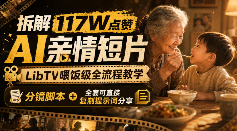 拆解117W点赞AI亲情短片，LibTV喂饭级全流程教学，分镜脚本+全套可直接复制提示词分享-源创文化