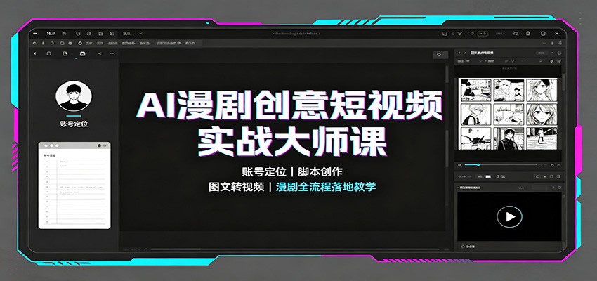 AI漫剧创意短视频实战大师课：账号定位脚本创作，图文转视频，漫剧全流程落地教学-源创文化