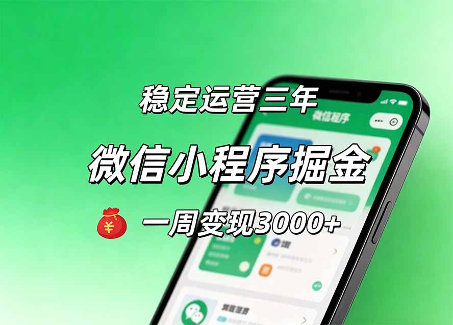 月收益稳定1W+的微信小程序,前期积累客户,后期躺平养老,小白轻松上手-源创文化