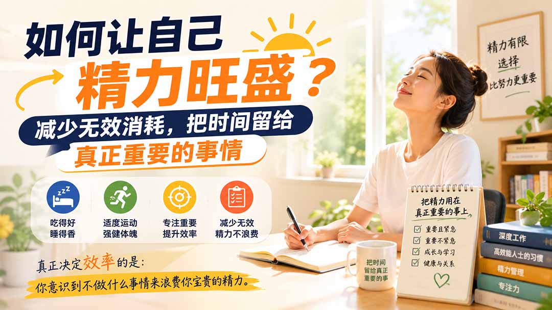 付费文章:如何让自己精力旺盛?减少无效消耗,把时间留给真正重要的事情-源创文化