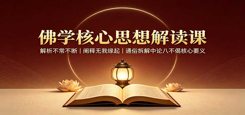 佛学核心思想解读课:解析不常不断,阐释无我缘起,通俗拆解中论八不偈核心要义-源创文化