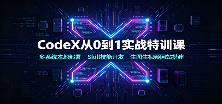 CodeX从0到1实战特训课:多系统本地部署,Skill技能开发,生图生视频网站搭建-源创文化