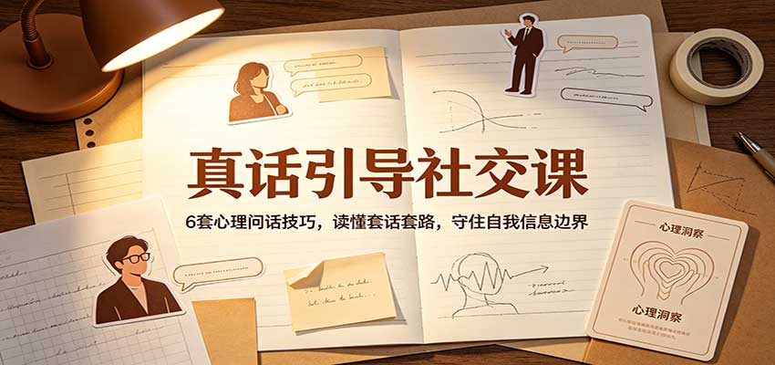 真话引导社交课:6套心理问话技巧,读懂套话套路,守住自我信息边界-源创文化