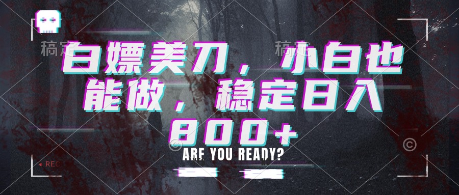 白嫖美刀,小白也能做,稳定日入800+-源创文化