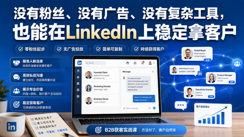 没有粉丝、没有广告、没有复杂工具,也能在LinkedIn上稳定拿客户【原创双语字幕】-源创文化