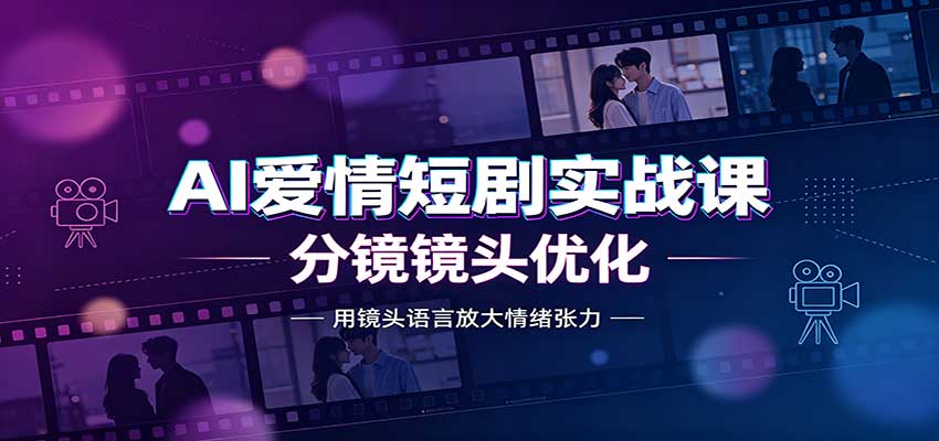 AI爱情短剧实战课：故事剧本创作，分镜镜头优化，智能体提示词-源创文化