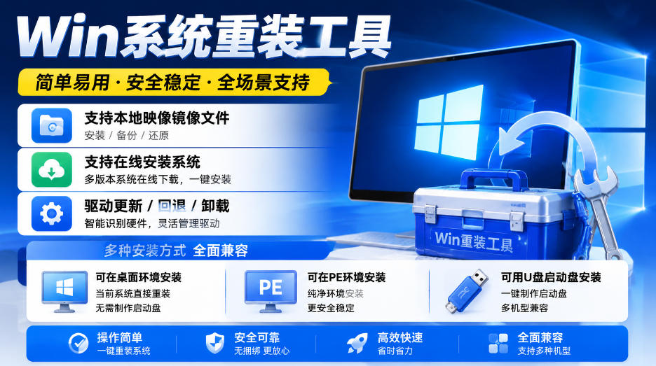 Win系统重装工具,支持本地映像镜像文件安装备份,简单易用-安全稳定-全场景支持-源创文化