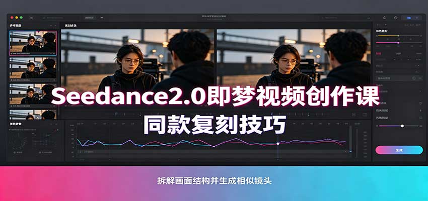 Seedance2.0即梦视频创作课：剧本式视频制作，同款复刻技巧，多行业案例落地教学-源创文化