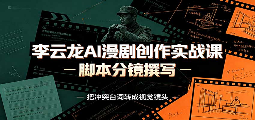 李云龙AI漫剧创作实战课：角色人设还原，脚本分镜撰写，AI漫剧成片完整制作教学-源创文化