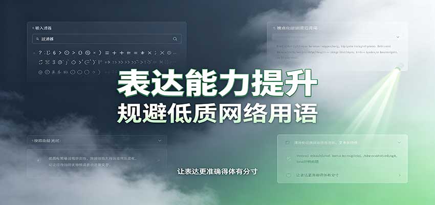 表达能力提升:语言塑造思想逻辑,规避低质网络用语,强化心智感知-源创文化