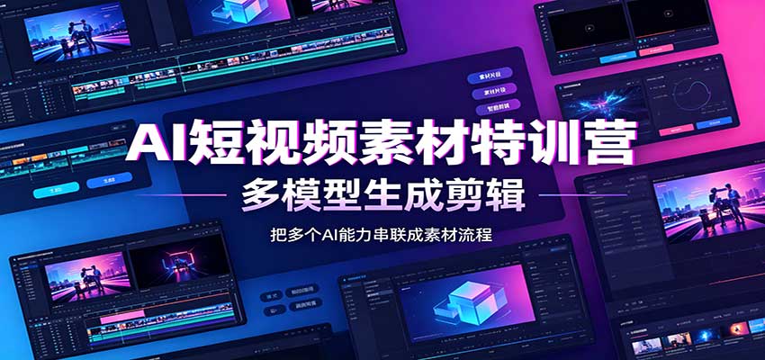 AI短视频素材特训营:Codex本地部署实操,多模型生成剪辑,爆量素材挖掘教学-源创文化