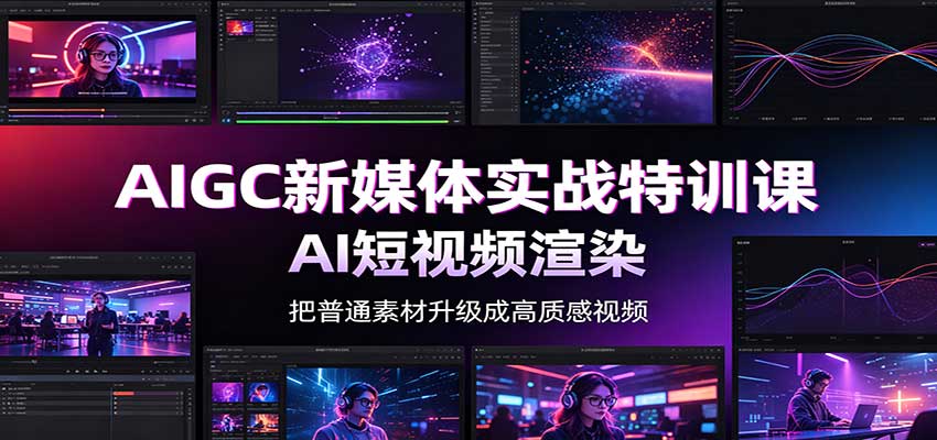 AIGC新媒体实战特训课:工具入门实操,AI短视频渲染,数字人商业视频制作-源创文化