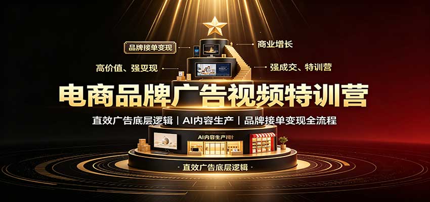 电商品牌广告视频特训:直效广告底层逻辑,AI内容生产,品牌接单变现全流程-源创文化