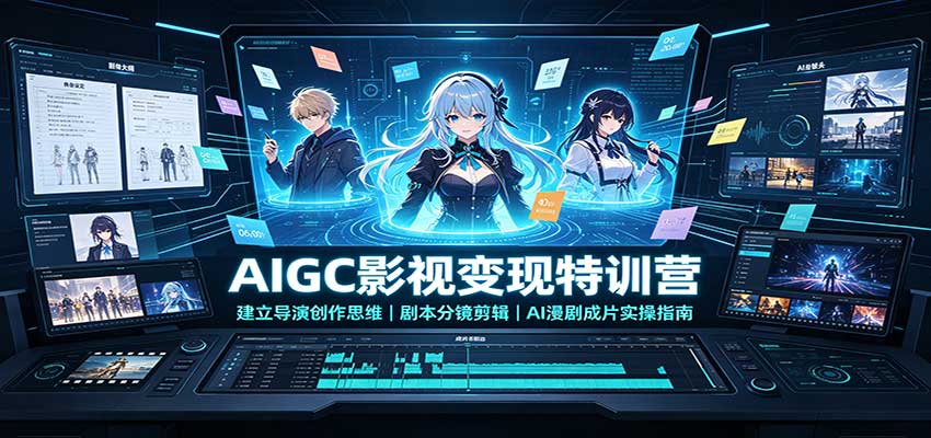 AIGC影视变现特训营:建立导演创作思维,剧本分镜剪辑,AI漫剧成片实操指南-源创文化