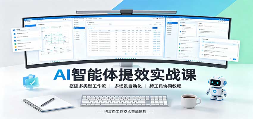 AI智能体提效实战课：搭建多类型工作流，多场景自动化，跨工具协同教程-源创文化