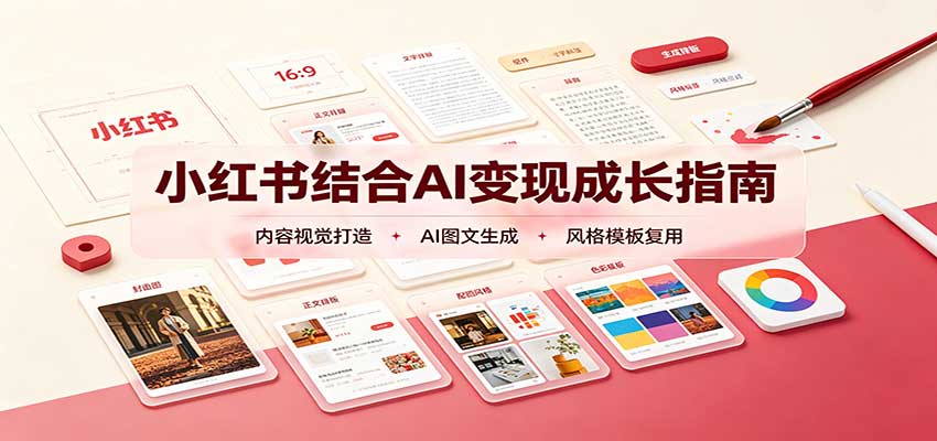 小红书结合AI变现成长指南：账号精准定位，内容视觉打造，搭建可复制流量获客体系-源创文化