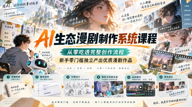 AI生态漫剧制作系统课程，从零吃透完整创作流程，新手零门槛独立产出优质漫剧作品-源创文化