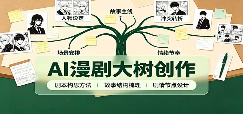 AI漫剧大树创作：剧本构思课程讲解，软件插件配置，配套工具资料完整梳理-源创文化