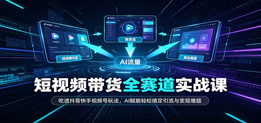 短视频带货全赛道:吃透抖音快手视频号玩法,AI赋能轻松搞定引流与变现难题-源创文化