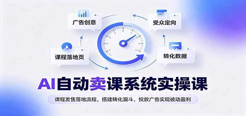 AI自动卖课系统实操课：课程发售落地流程，搭建转化漏斗，投放广告实现被动盈利-源创文化