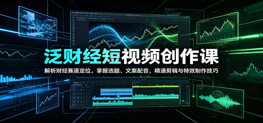 泛财经短视频创作课：解析财经赛道定位，掌握选题、文案配音，精通剪辑与特效制作技巧-源创文化