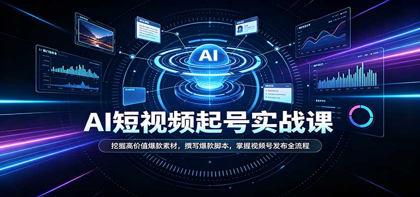 短视频AI起号实战课：挖掘高价值爆款素材，撰写爆款脚本，掌握视频号发布全流程-源创文化