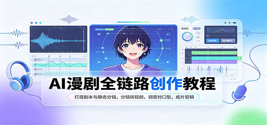 AI漫剧全链路创作教程：打磨剧本与静态分镜，分镜转视频，调音对口型，成片剪辑-源创文化