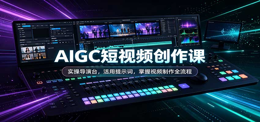 AIGC短视频创作课:实操导演台,活用提示词,掌握视频制作全流程-源创文化