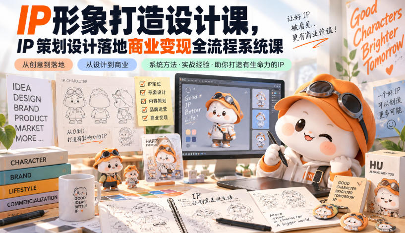 IP形象打造设计课,IP策划设计落地商业变现全流程系统课-源创文化