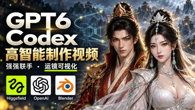 GPT-6 Astra×Codex高智能制作视频!联手Higgsfield,运镜可视化实战-源创文化