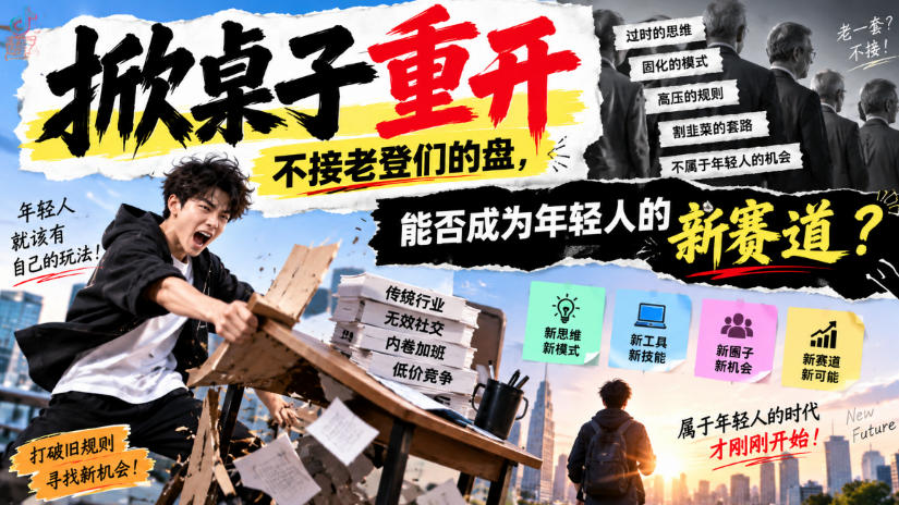 某公众号付费文章:掀桌子重开,不接老登们的盘,能否成为年轻人的新赛道?-源创文化