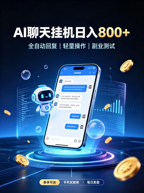 AI聊天挂G项目,日入800➕,全自动操作,适用个人副业,支持工作室矩阵操作【揭秘】-源创文化