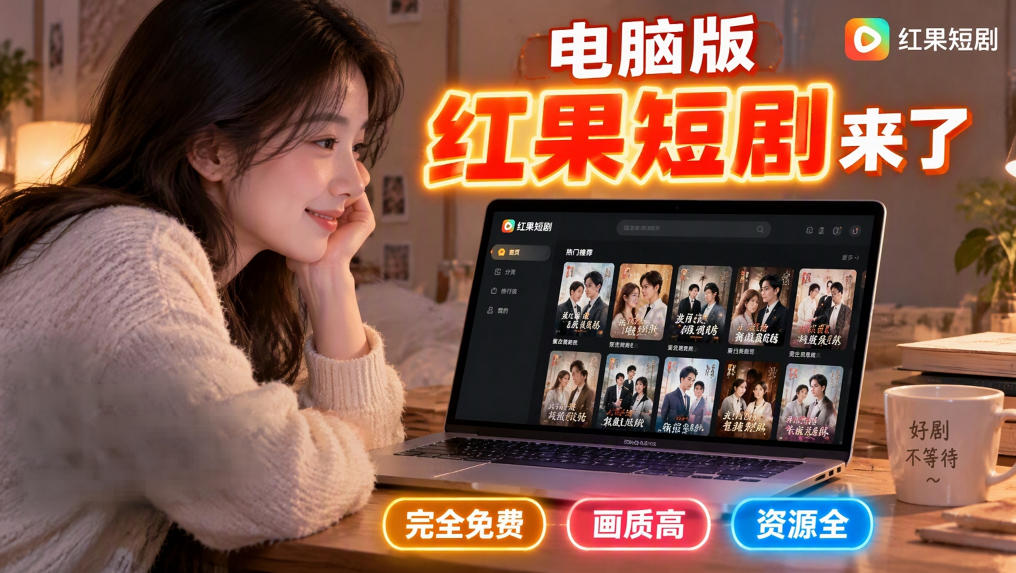 手机看短剧费眼？电脑版红果短剧来了，完全免费、画质高、资源全-源创文化