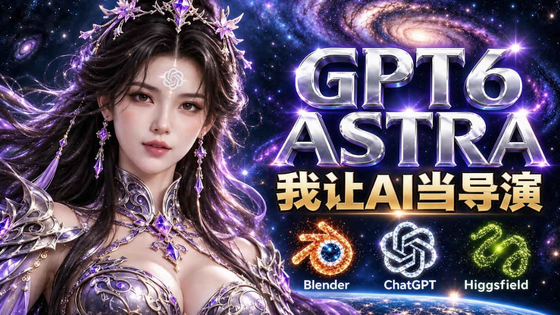 让GPT-6 Astra当导演!Higgsfield和Blender实战打造30秒玄幻精准运镜短片!-源创文化