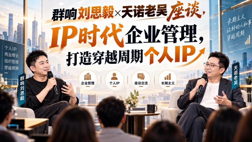 群响刘思毅×天诺老吴座谈,IP时代企业管理,打造穿越周期个人IP-源创文化