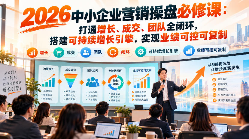 2026中小企业营销操盘必修课：打通增长、成交、团队全闭环，搭建可持续增长引擎，实现业绩可控可复制-源创文化