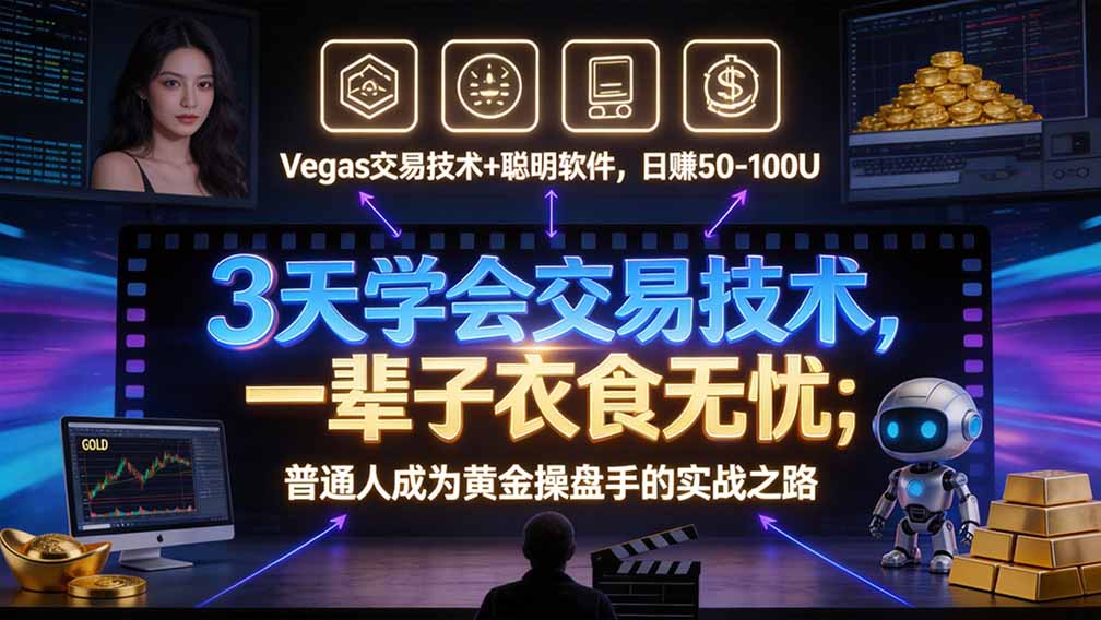 “顺势而为交易系统”3天学会交易技术，聪明软件辅助，小白也能看懂趋势交易，日入30-100U,长期稳定-源创文化