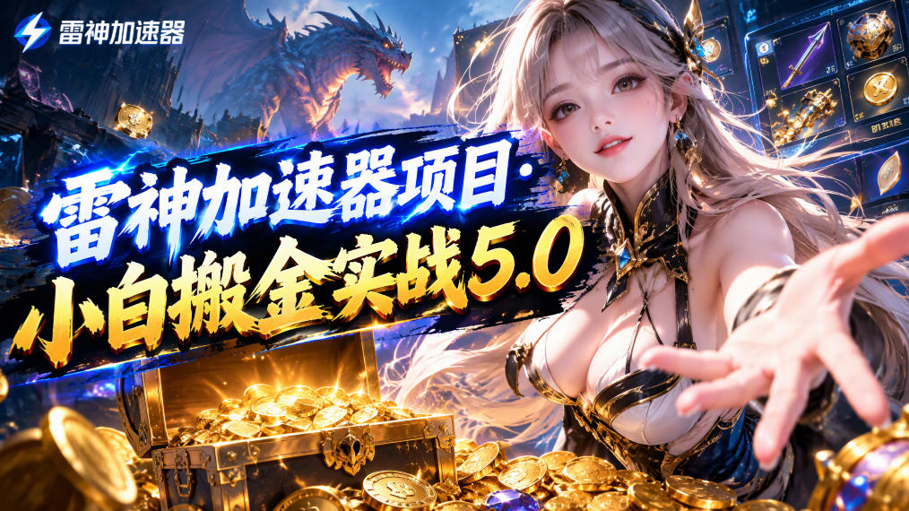 雷神加速器项目·小白搬金实战5.0,抖音W播100-150r,小白入局一天也能几十r-源创文化