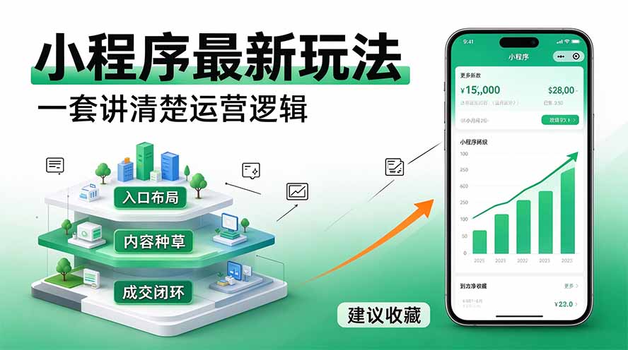 微信小程序最新玩法   四种收益来源，单日收入400+-源创文化