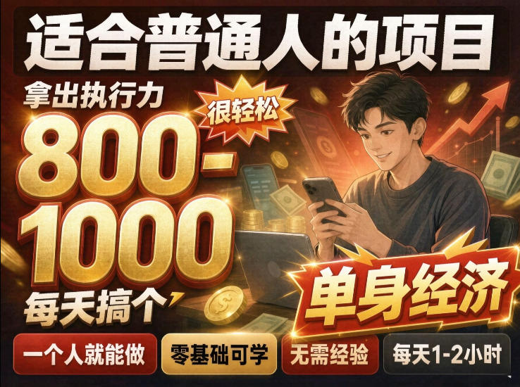 单身交友社群，普通人拿出执行力一个人每天搞个800-1k很轻松，普通人随时入局，无需经验【揭秘】-源创文化